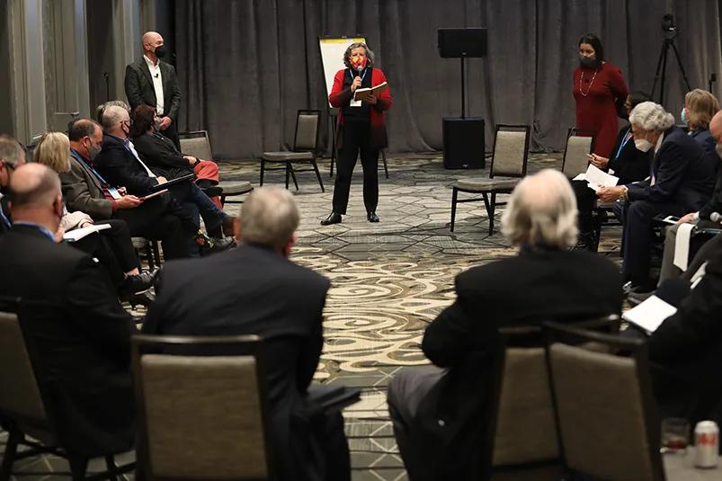 NCARB's Diversity Collaborative and Board of Directors engage in a joint session.