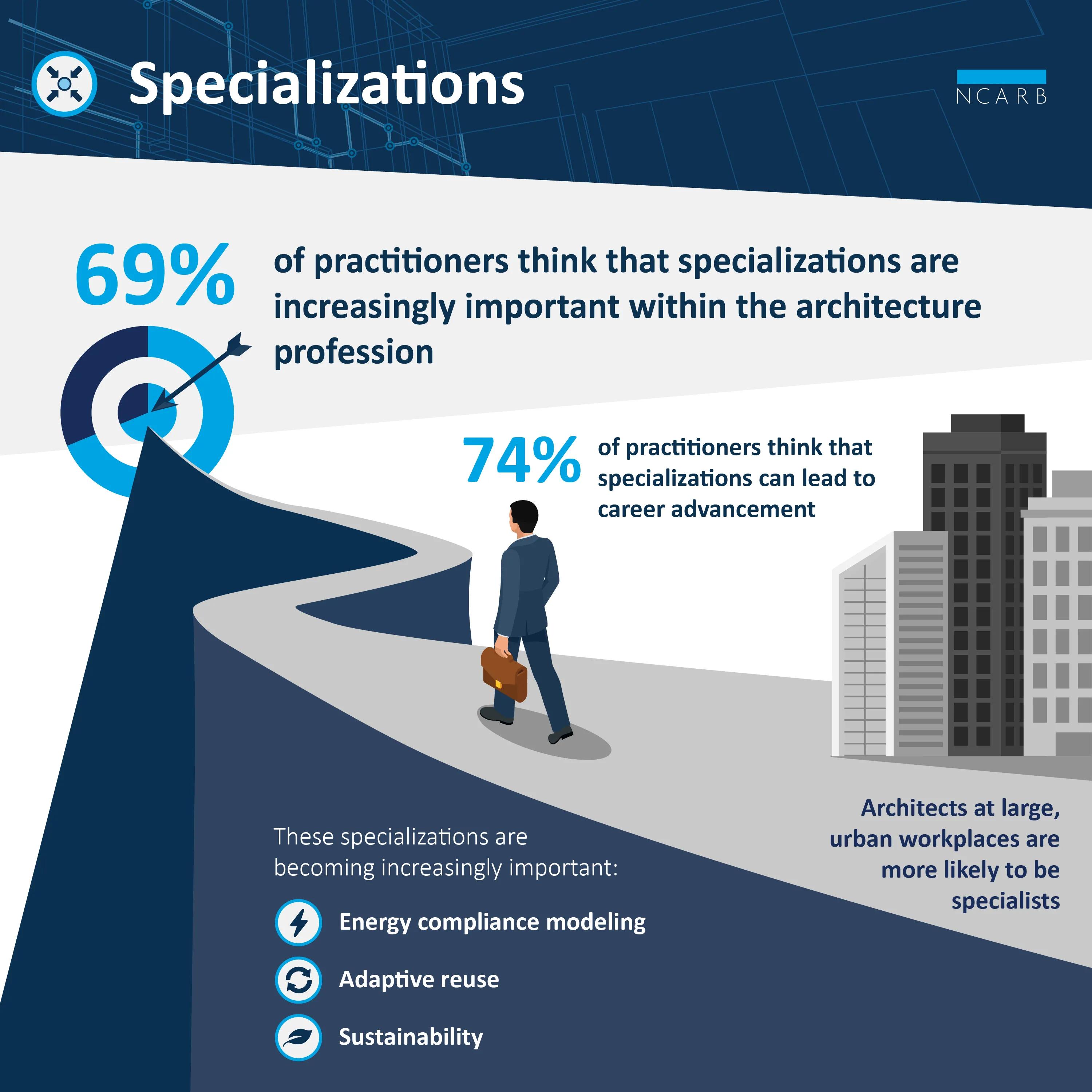 Key findings from the Analysis of Practice related to specializations.