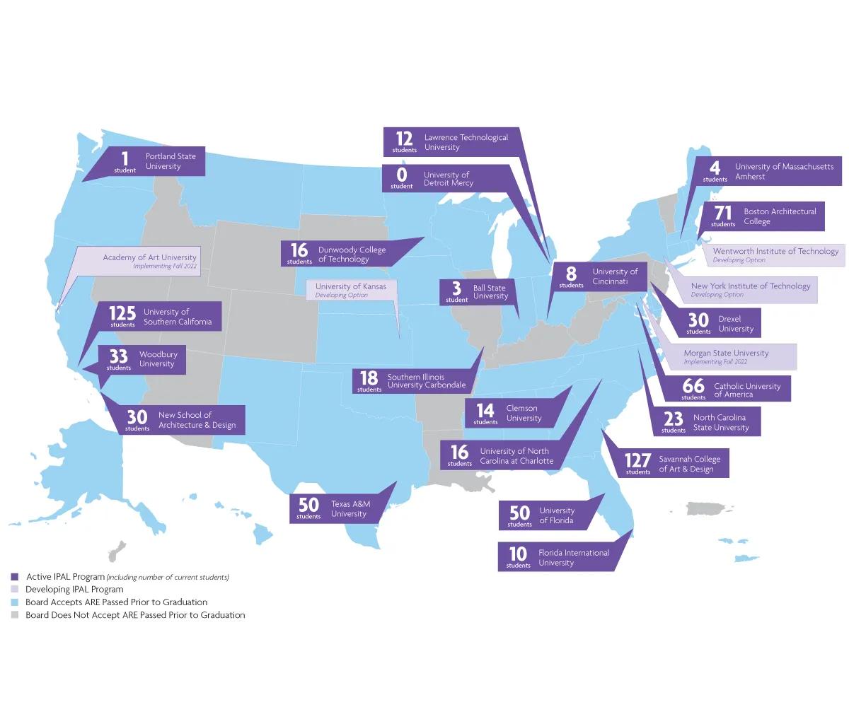 A map of IPAL programs across the United States.