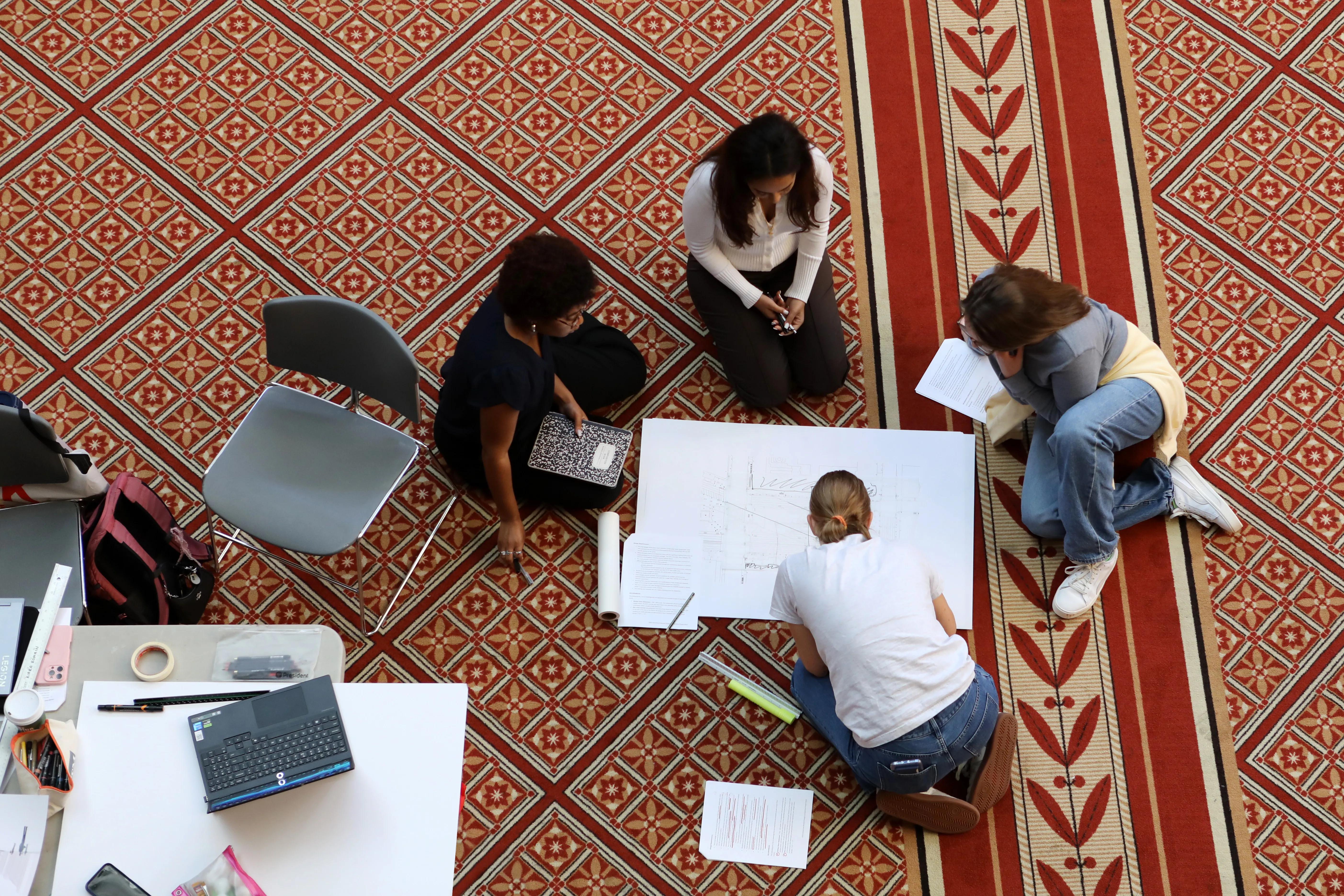 Architecture students collaborating during the 2025 Interschool Design Competition.