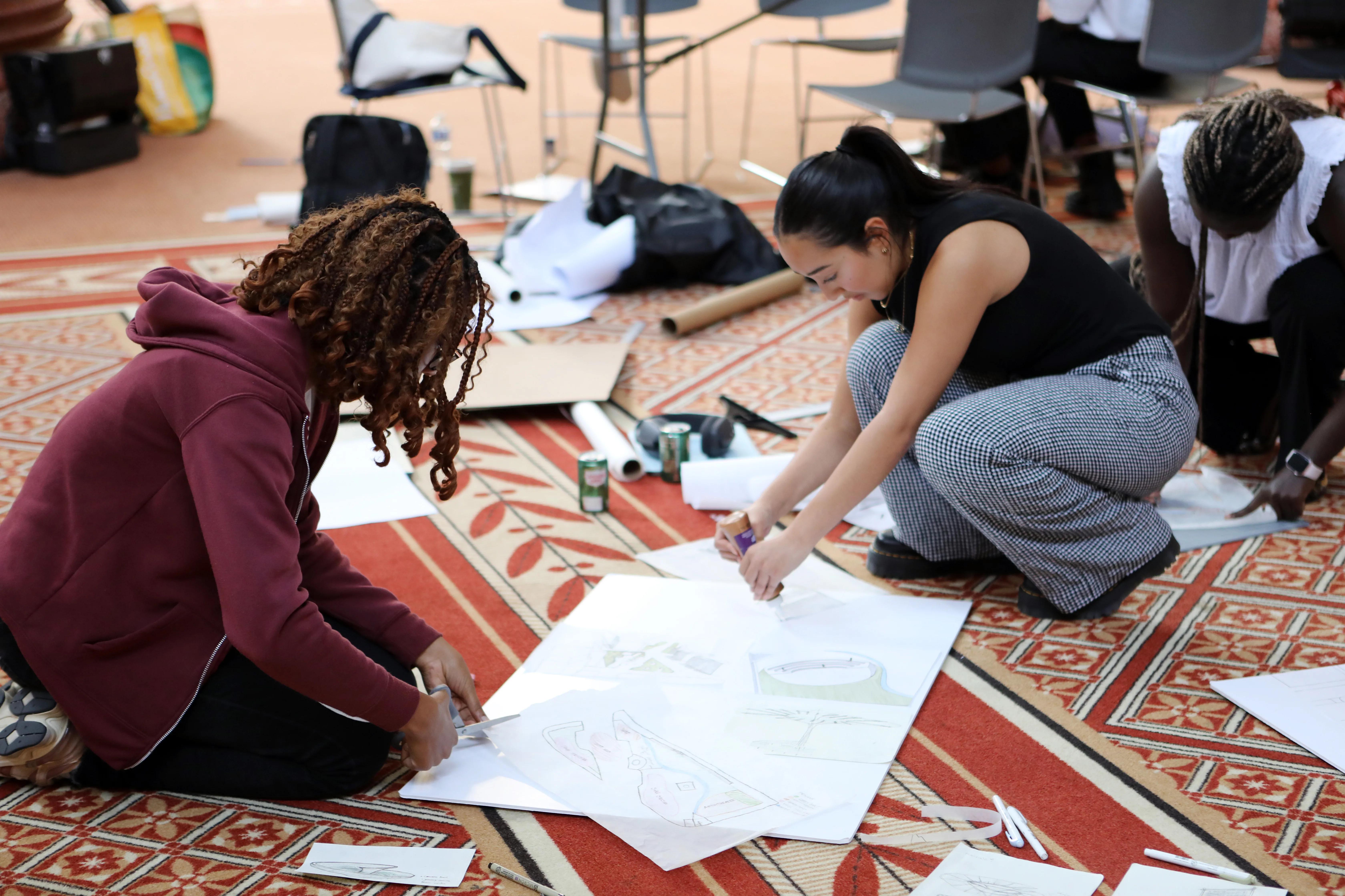 Architecture students collaborating during the 2025 Interschool Design Competition.